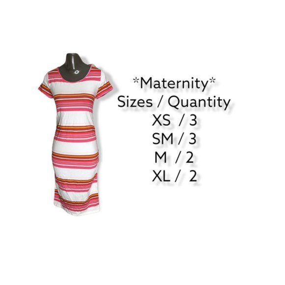 Isabel Maternity Women's White & Pink Below Knee Length Maternity Dress - Picture 4 of 7